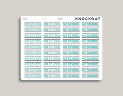 No School Planner Stickers for MakseLife Planner mini teal