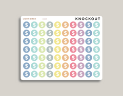Dollar Sign Circle Planner Sticker for MakseLife Planners light mixed