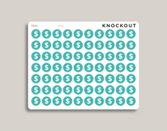 Dollar Sign Circle Planner Sticker for MakseLife Planners teal