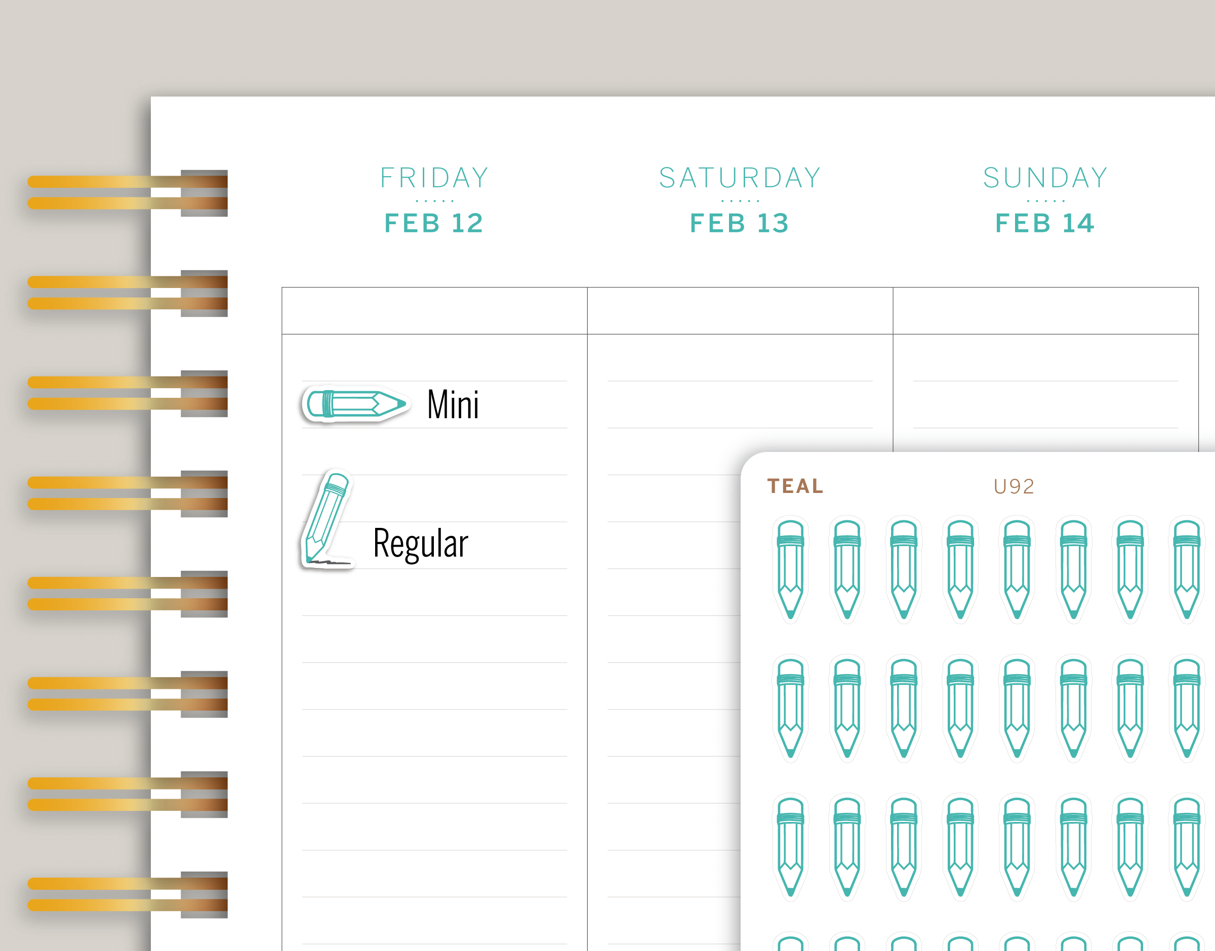 Pencil Icon Planner Stickers for MakseLife Planner cover