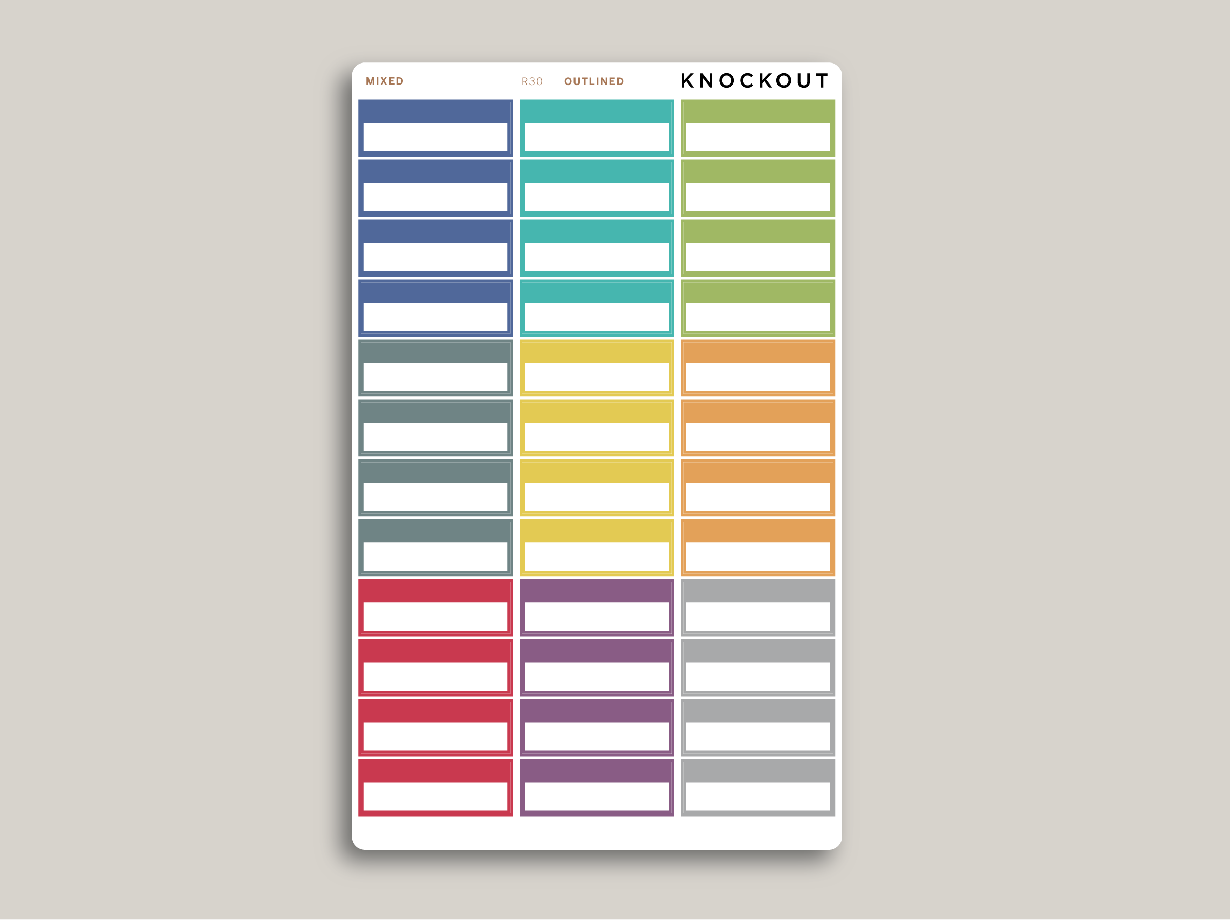 Labels R30 Quarter Box with Label Stickers for MakseLife Planner R30 – Knockout ...