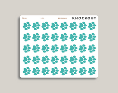 Pet Paw Icon Stickers for MakseLife Planner regular teal
