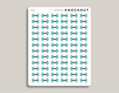 Dumbbell Icon Stickers Makselife Planner regular teal