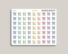 Grocery cart icon sticker makselife planner regular mixed