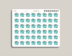 Home Icon Stickers for MakseLife Planner regular teal