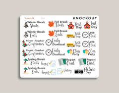 Products School Event Icon Sampler Planner Stickers layout sheet
