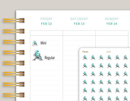 Stationary Bike Icon Planner Stickers for MakseLife Planner cover