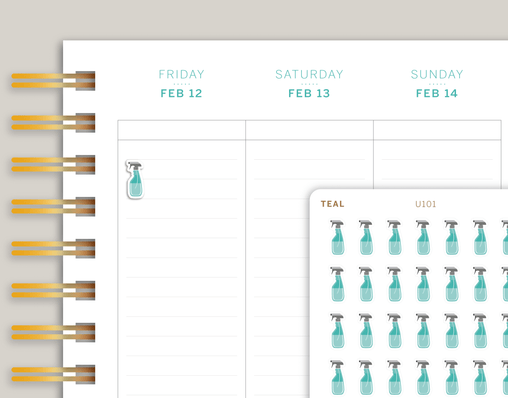 Spray Bottle Icon Planner Stickers for MakseLife Planner  cover