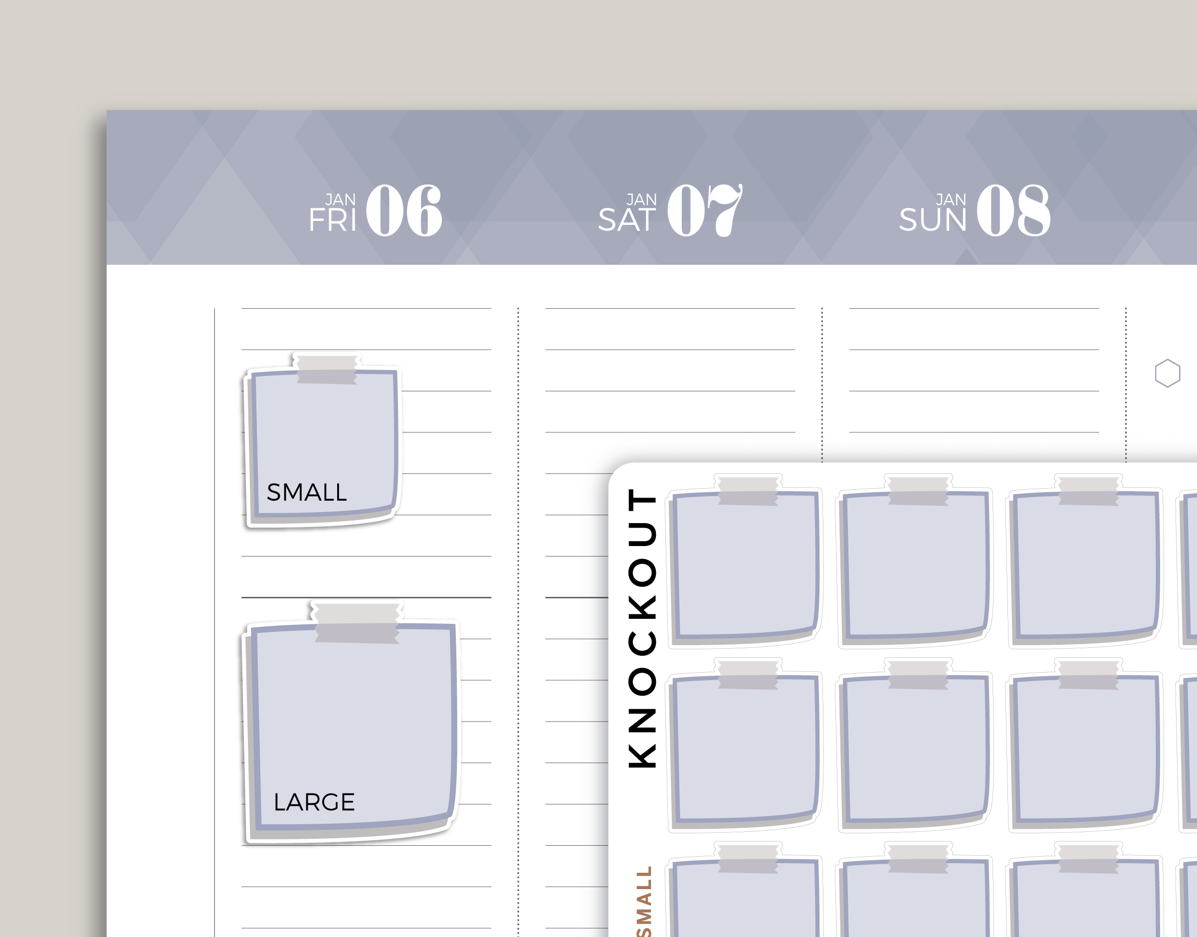 Sticky Note Box Planner Stickers for 2023 inkWELL Press Planners IS3 / IL6