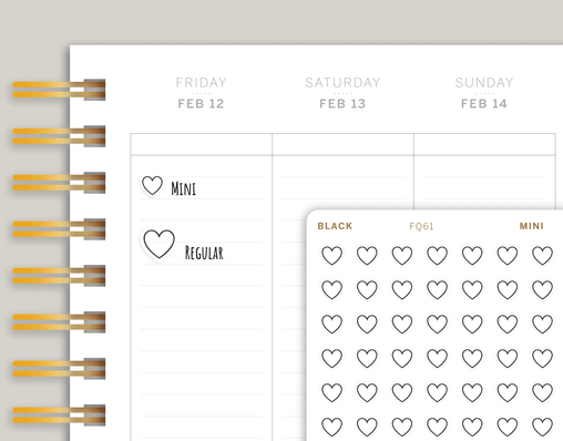 Transparent Heart Icon Planner Stickers FQ61