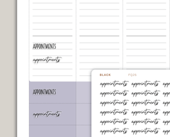 Transparent Appointments Planner Sticker FQ26
