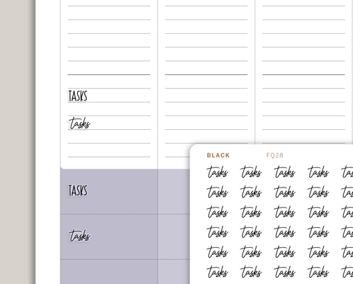 Transparent Tasks Planner Sticker FQ28