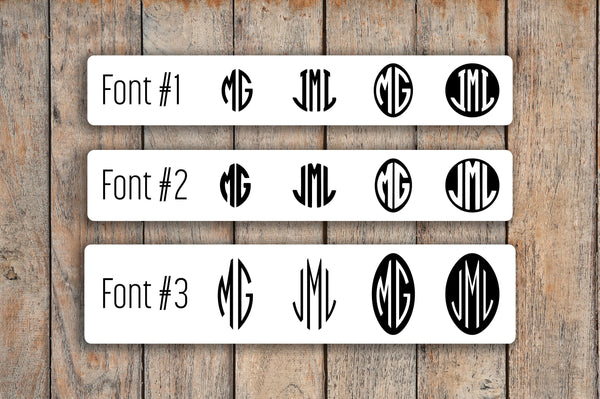 CUSTOM Vinyl Initial Monogram Decal – Knockout Print Shop