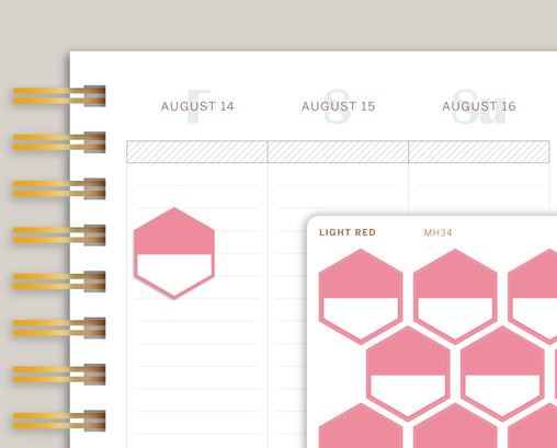 Solid Large Hexagon Planner Stickers for MakseLife Planner MH34
