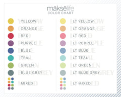makselife planners color chart