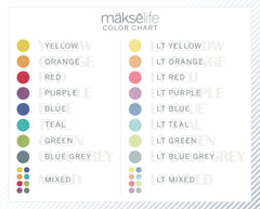 Makselife planner sticker color chart