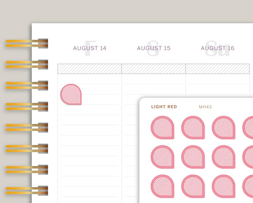 SMALL Striped Teardrop Planner Stickers for MakseLife Planner MH43