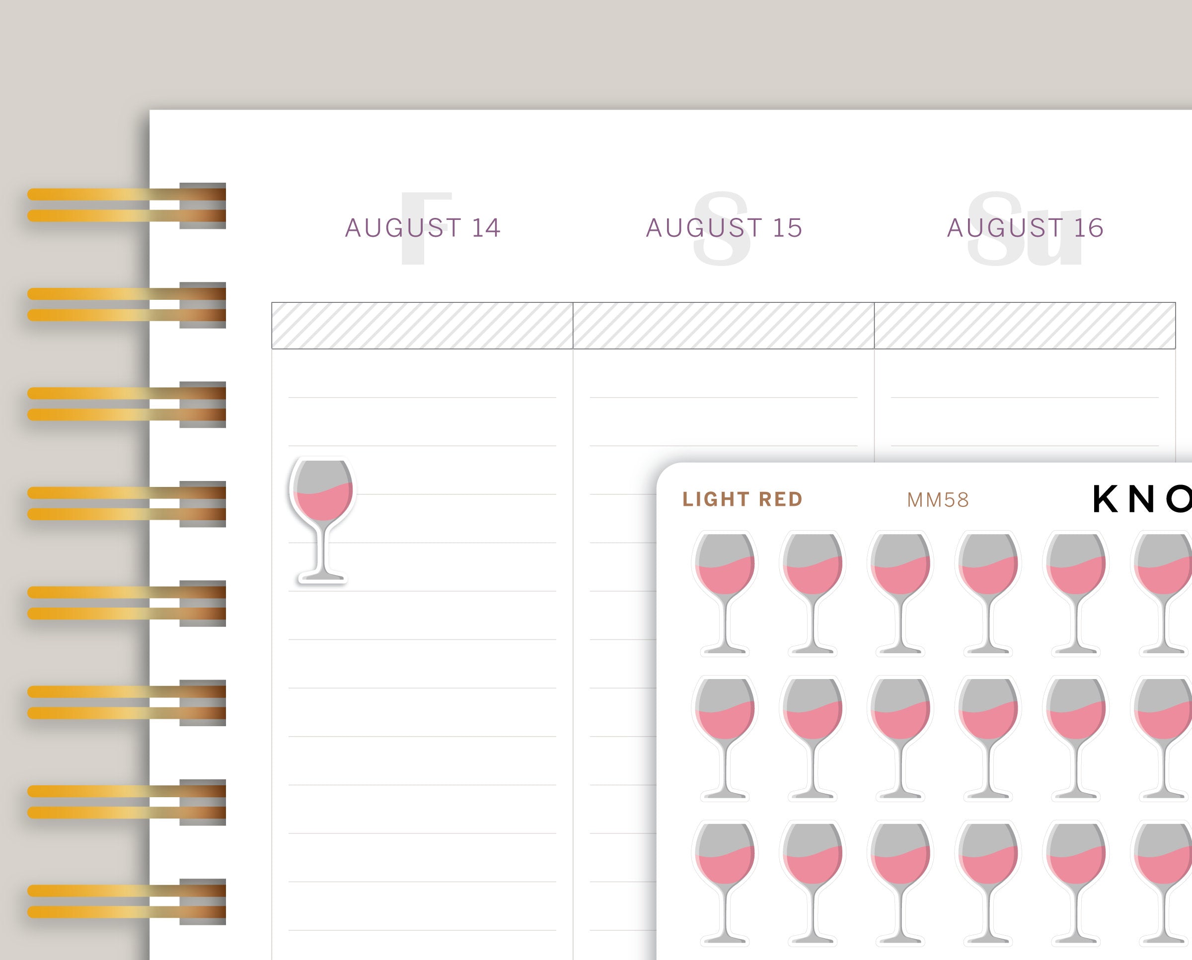Wine Glass Icon Planner Stickers for MakseLife Planner MM58