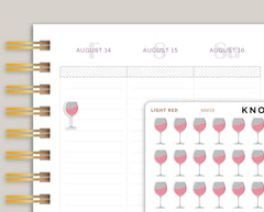 Wine Glass Icon Planner Stickers for MakseLife Planner MM58