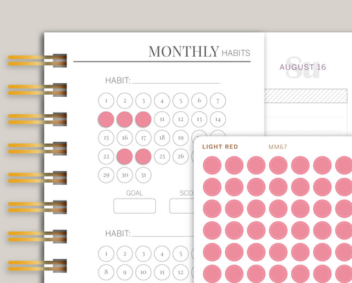 Habit Tracker Boxes Stickers - H16 – BrookeEvahPrints