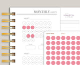 Solid Circle Tracker Stickers for MakseLife Planner MM67