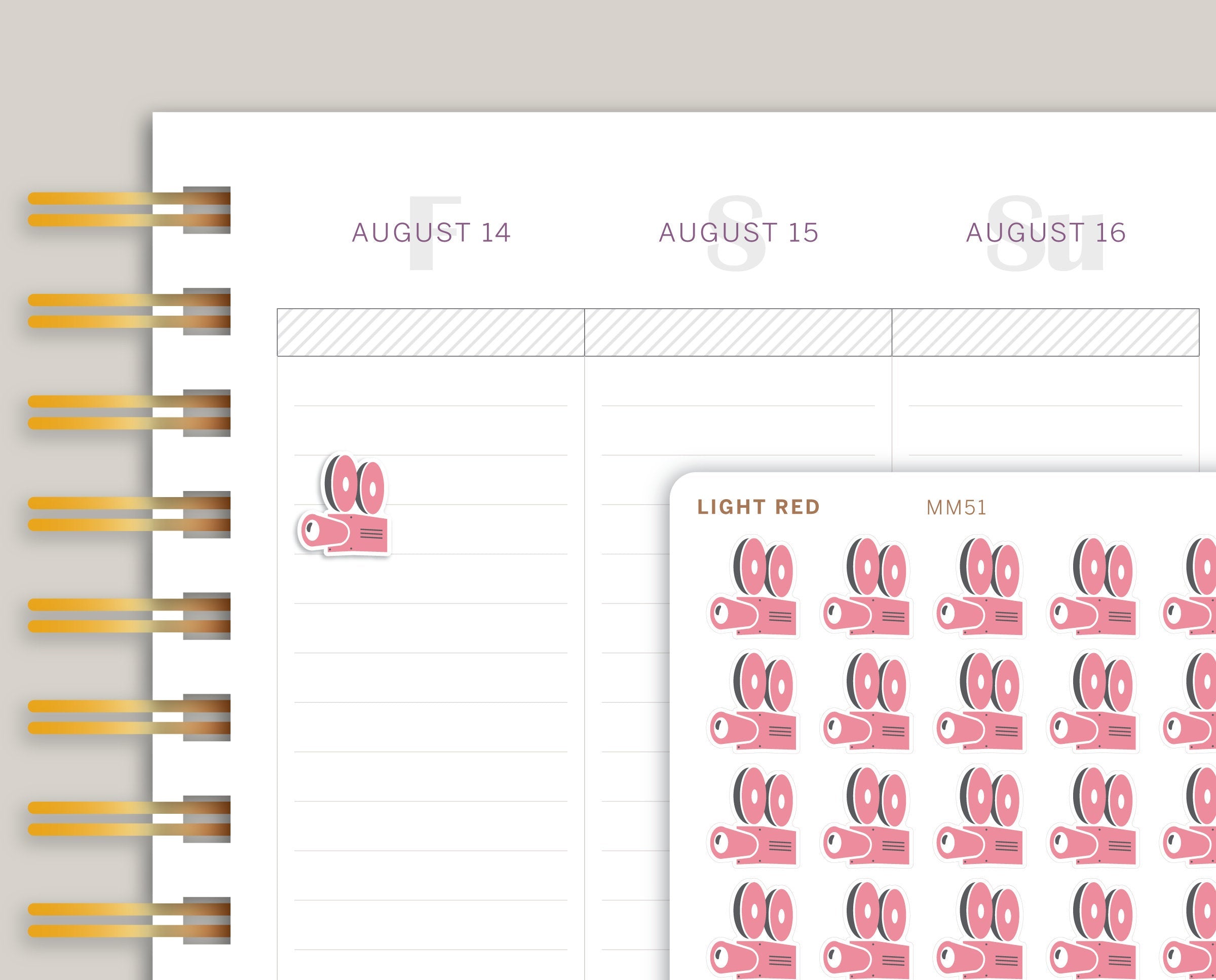 Video Camera Icon Planner Stickers for MakseLife Planner MM51