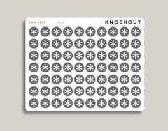 Grey Asterisk Circle Planner Stickers NQ18