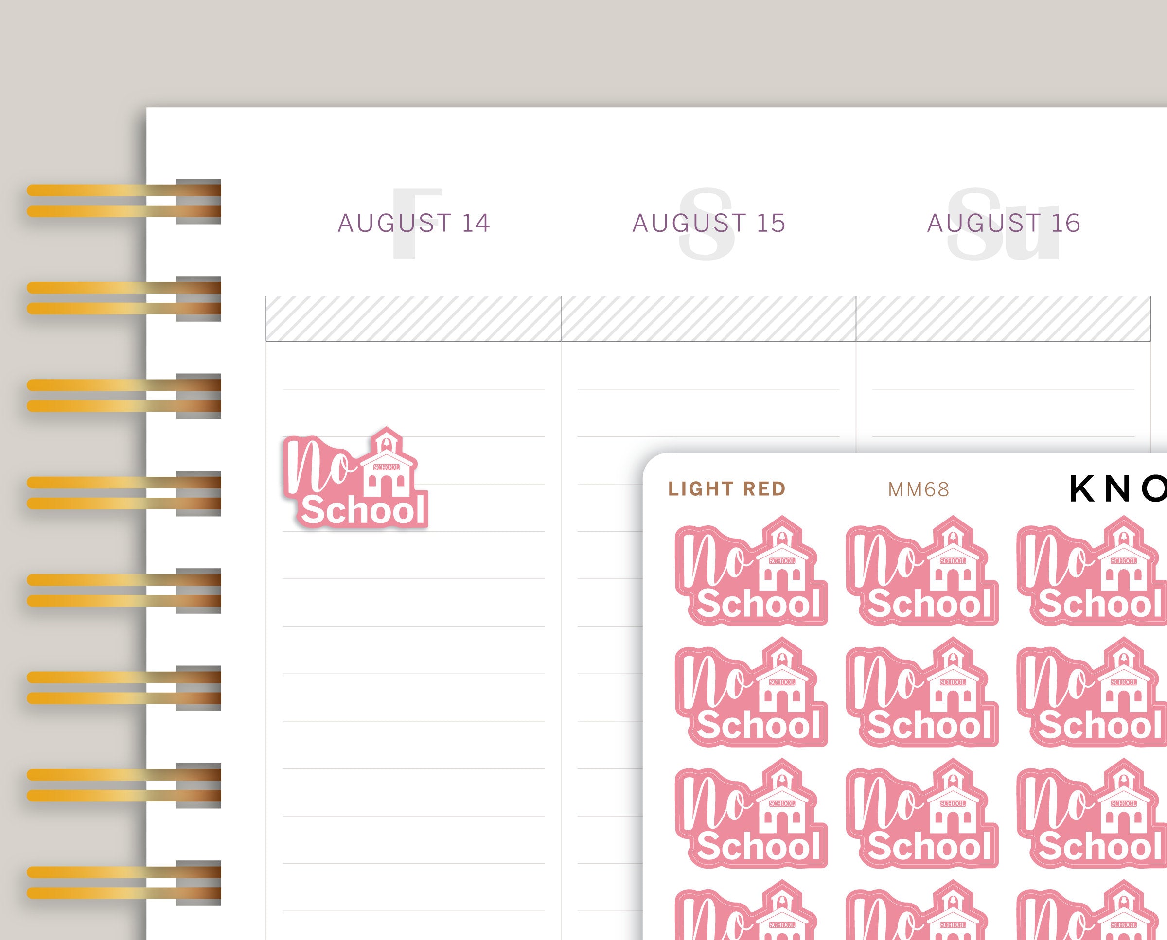 No School Icon Planner Stickers for MakseLife Planner MM68
