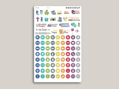 Icon Sampler Sticker Sheet for MakseLife Planner MH81