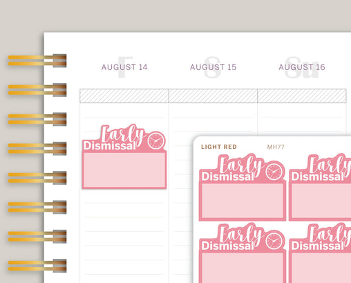 Early Dismissal Half Box Planner Stickers for MakseLife Planner MH77