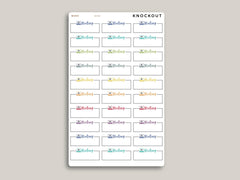 Zoom Meeting / Virtual Meeting Outlined Quarter Box Planner Stickers for MakseLife Planners MH80