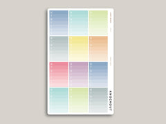 Ombre Weekly Checklist Planner Stickers for Hobonichi Cousin HTL7