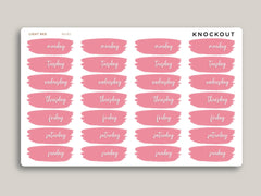 Brush Style Day of the Week Stickers for MakseLife Planners MH90