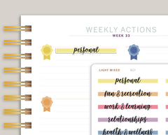 Goal Label Highlight Header Stickers for MakseLife Planners R17