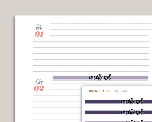 FLEX Highlight Weekend Stickers for 2021 inkWELL Press Planners IWP-W33