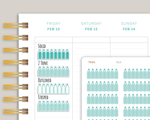 Daily Hydration Tracker Planner Stickers for Makse Life Planners R24