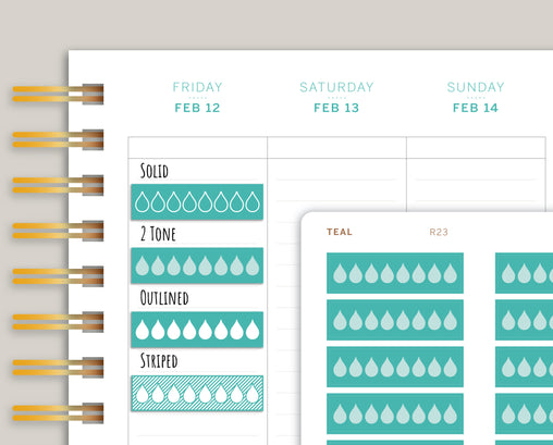 Daily Hydration Tracker Planner Stickers for Makse Life Planners R23