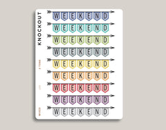Vertical Weekend Banner Stickers for Makse Life Planner U15
