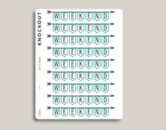 Vertical Weekend Banner Stickers for Makse Life Planner U15