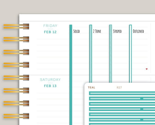 Full Length Horizontal Washi Stickers for Makse Life Planners R27