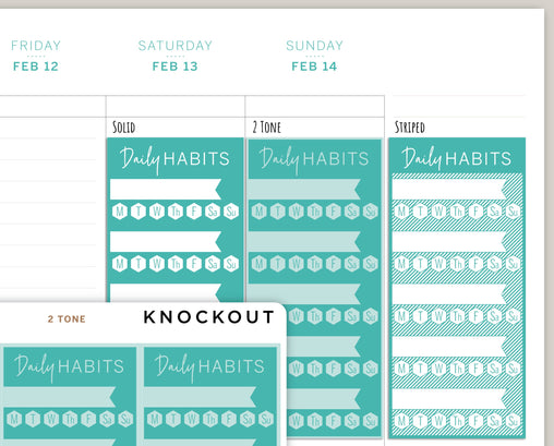 Habit Tracker Hexagons Stickers for inkWELL Press Planners IWPL8 – Knockout  Print Shop