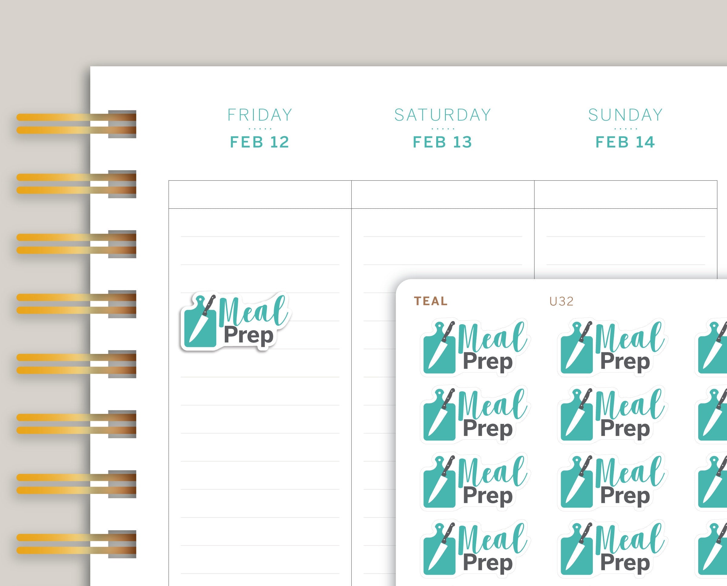 Meal Prep Planner Stickers for Makse Life Planners U32