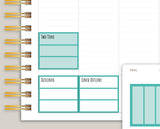 Divided Bottom Full Box Planner Stickers for  MakseLife Vertical Planner R37