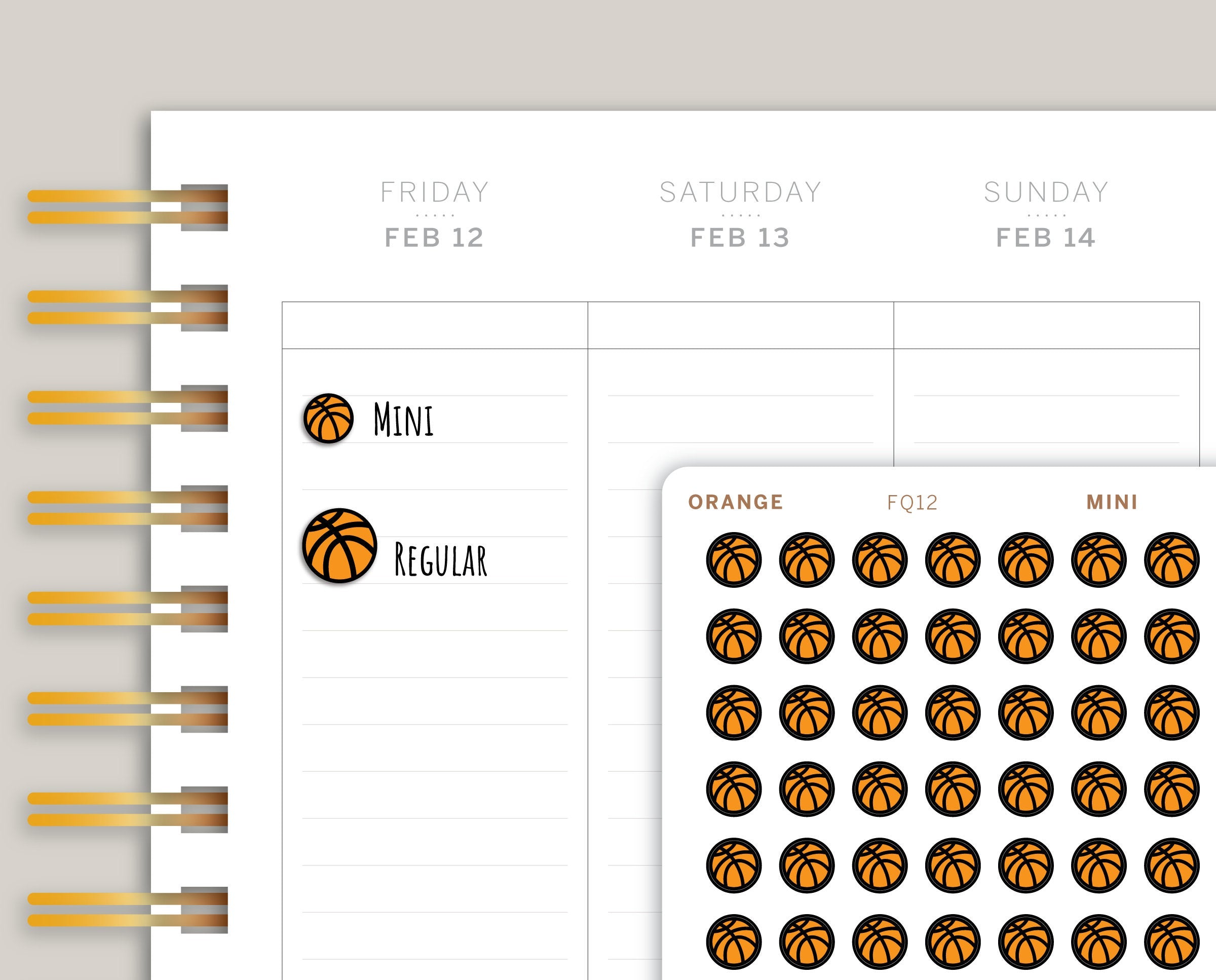 Basketball Sports Planner Stickers FQ12