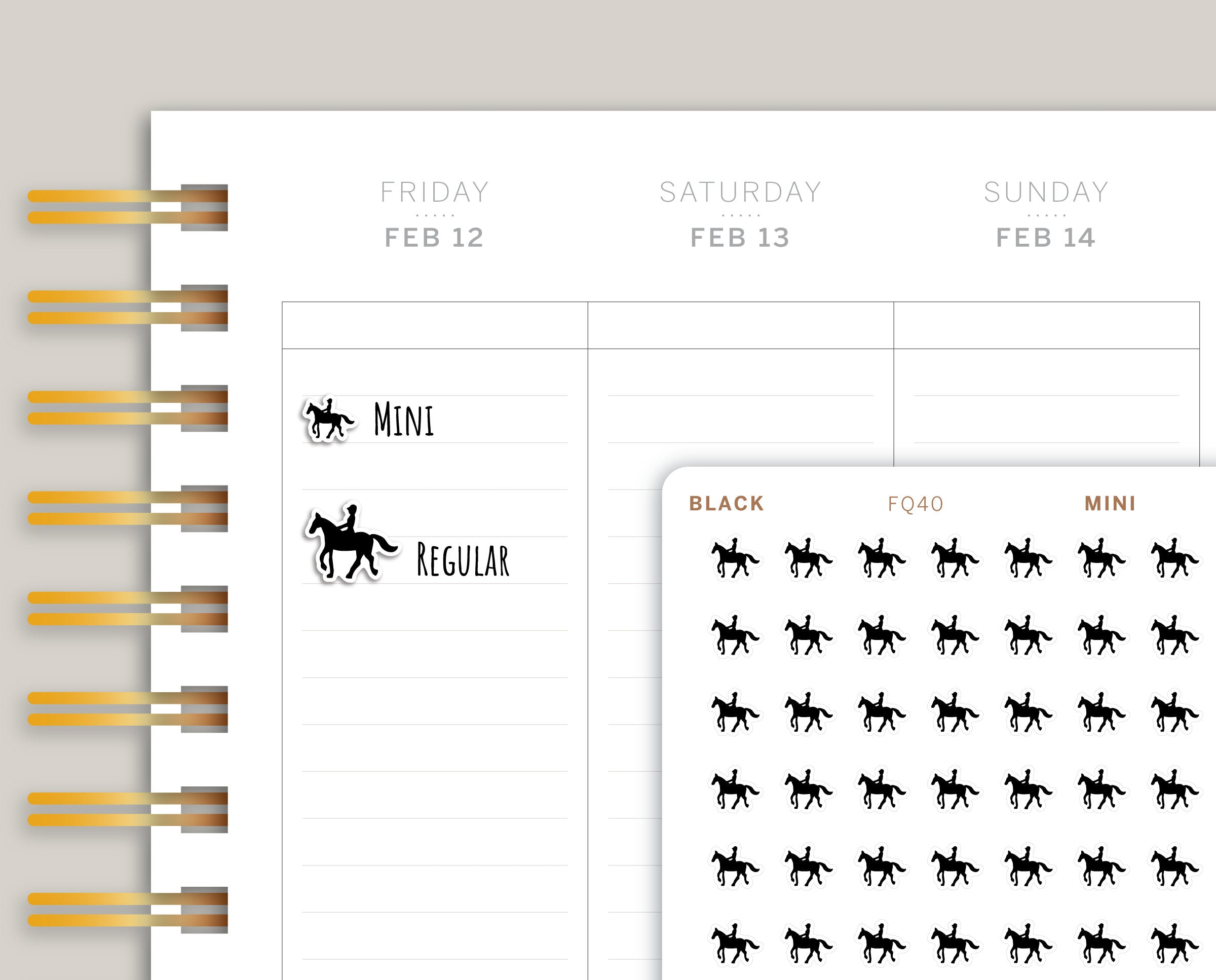 Equestrianism / Horseback Riding Sports Planner Stickers FQ40