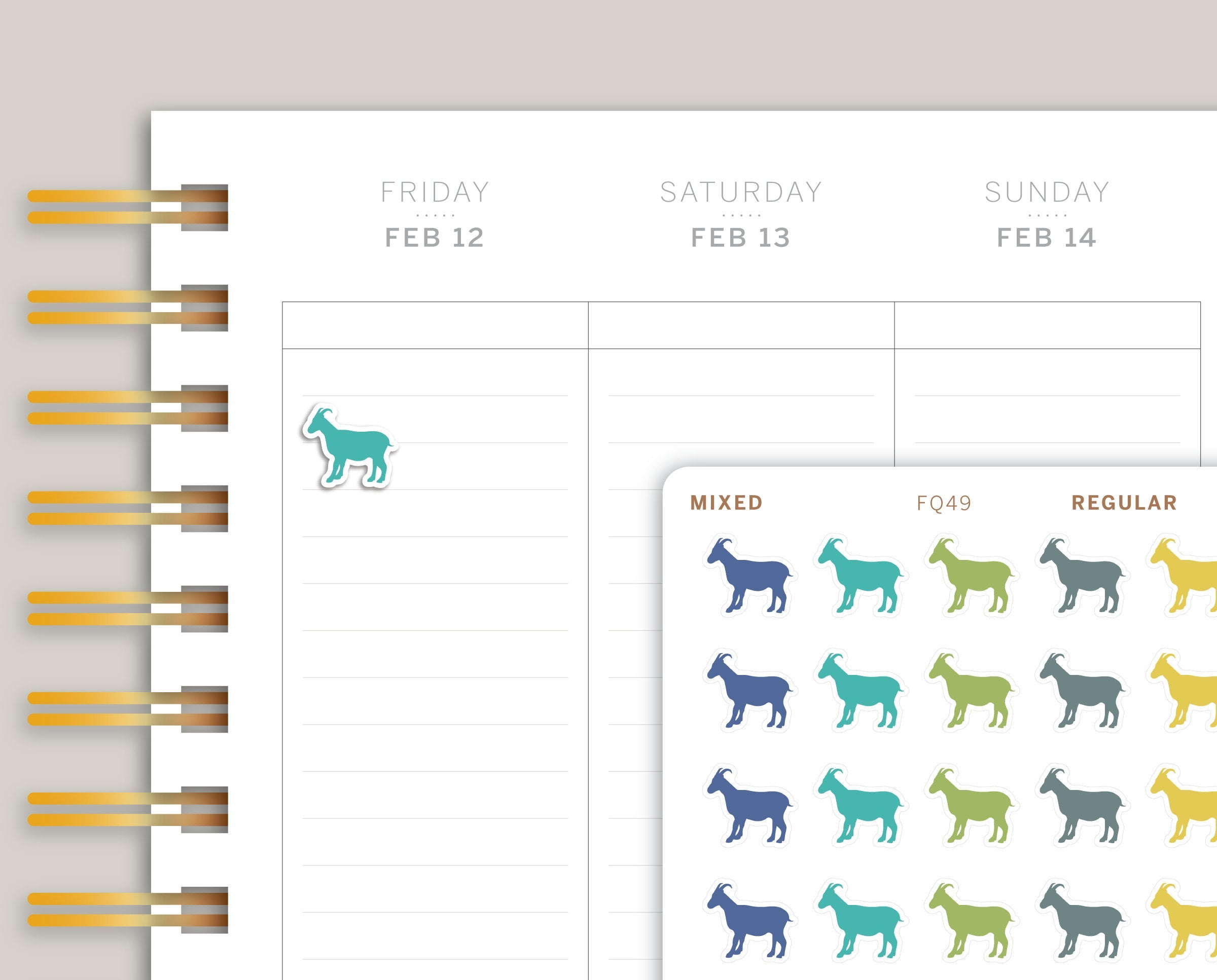 Goat Icon Planner Stickers FQ49