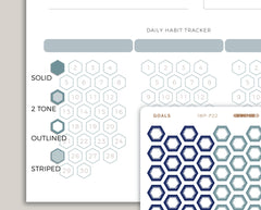 Habit Tracker GOAL Hexagons Stickers for 2021 inkWELL Press Planners IWP-P22