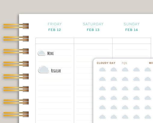 Cloudy Weather Icon Planner Stickers FQ5