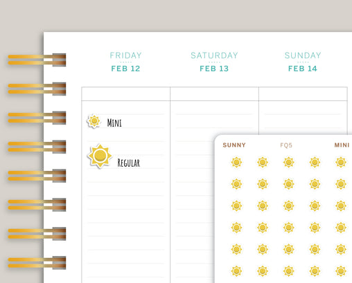 Sunny Day Weather Icon Planner Stickers FQ5