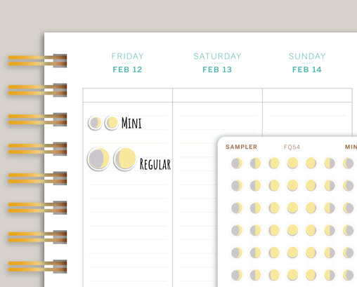Yellow Moon Phase Icon Planner Stickers FQ54